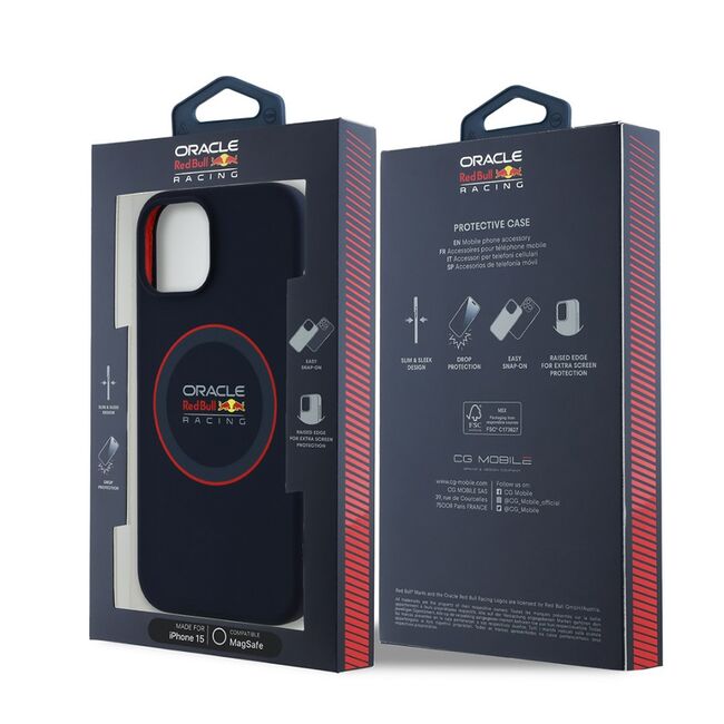 Husa premium pentru  iPhone 15 compatibila MagSafe Red Bull Racing - Albastru