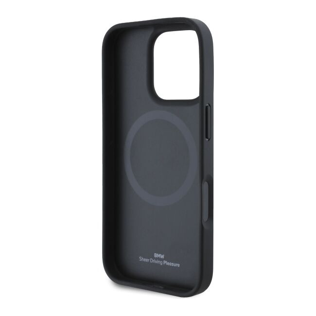 Husa premium pentru  iPhone 16 Pro Max compatibila MagSafe BMW Signature - Negru royal