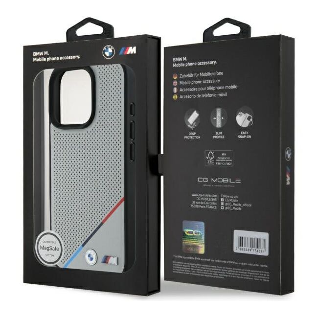 Husa premium pentru  iPhone 16 Pro Max compatibila MagSafe BMW Signature - Negru royal