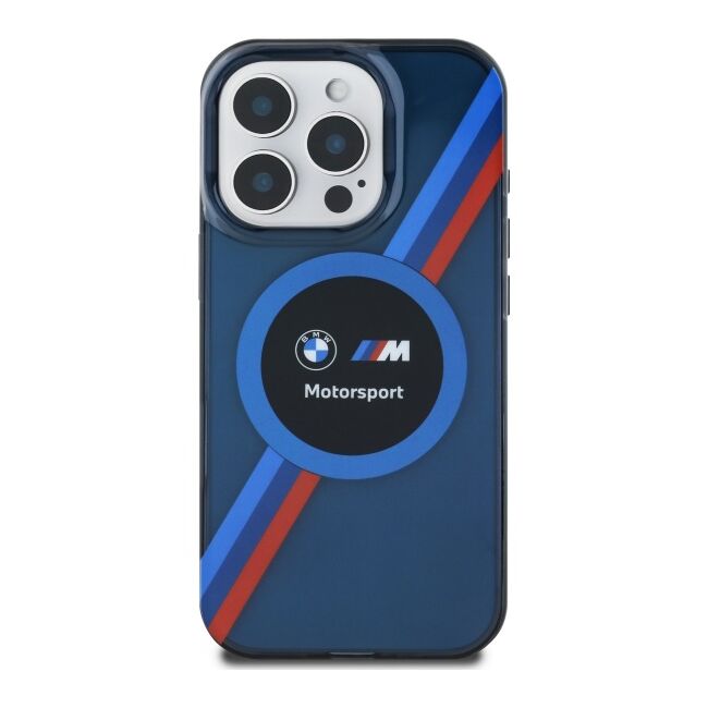 Husa premium pentru  iPhone 16 Pro Max compatibila MagSafe BMW Signature - Albastru
