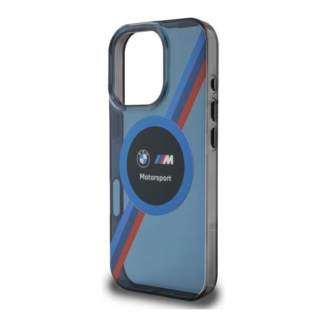 Husa premium pentru  iPhone 16 Pro Max compatibila MagSafe BMW Signature - Albastru