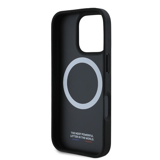 Husa premium pentru  iPhone 16 Pro Max compatibila MagSafe BMW Signature - Negru denim