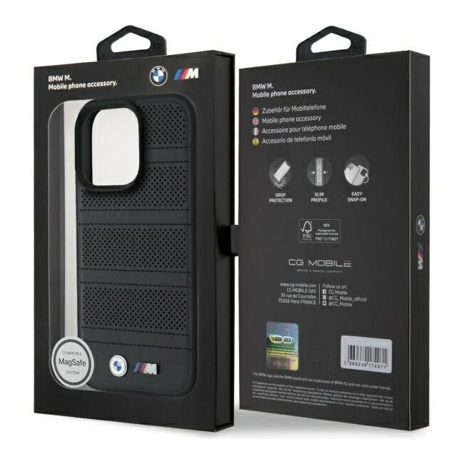 Husa premium pentru  iPhone 16 Pro Max compatibila MagSafe BMW Signature - Negru darth vader