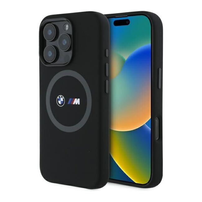 Husa premium pentru  iPhone 16 Pro Max compatibila MagSafe BMW Signature - Negru print