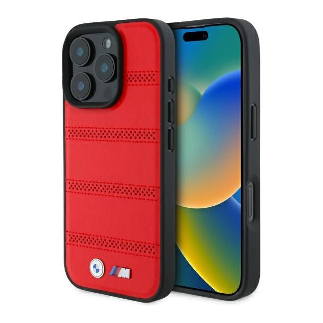 Husa premium pentru  iPhone 16 Pro Max compatibila MagSafe BMW Signature - Rosu