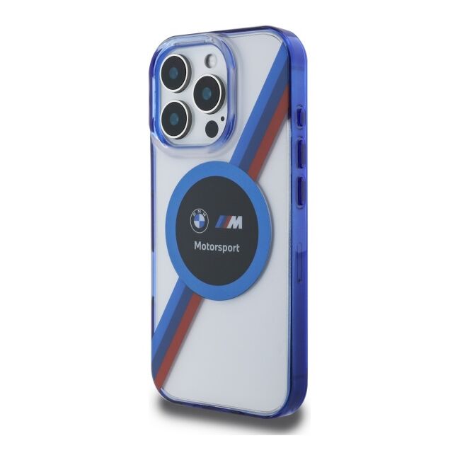 Husa premium pentru  iPhone 16 Pro Max compatibila MagSafe BMW Signature - Transparent