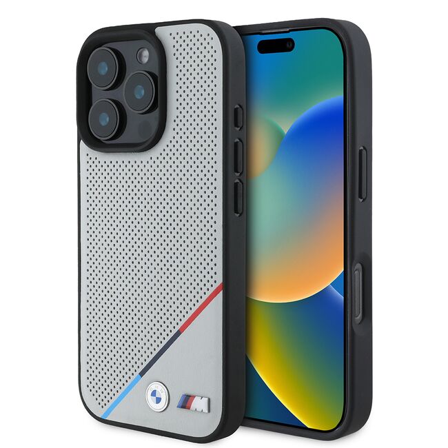Husa premium pentru  iPhone 16 Pro compatibila MagSafe BMW Signature - Gri
