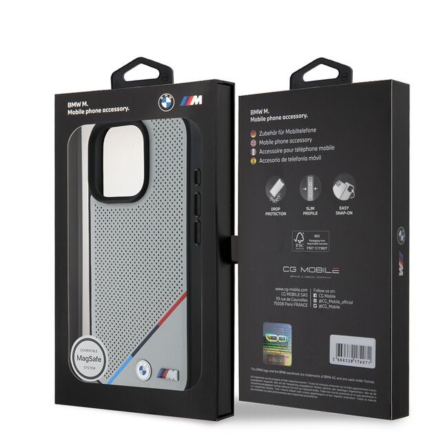Husa premium pentru  iPhone 16 Pro compatibila MagSafe BMW Signature - Gri