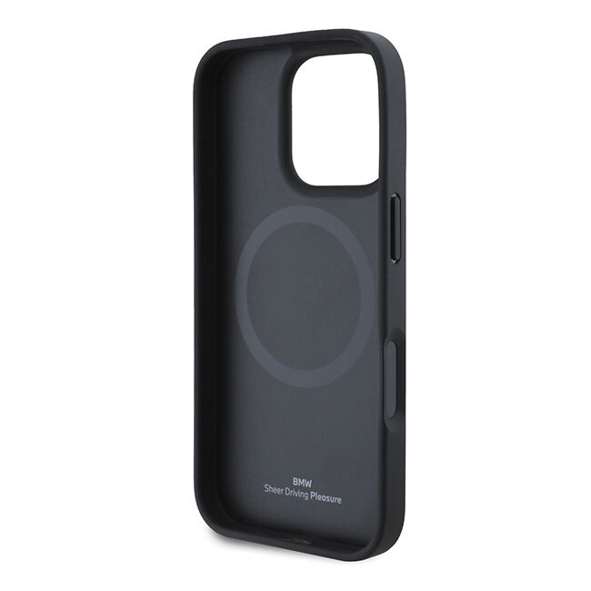 Husa premium pentru  iPhone 16 Pro compatibila MagSafe BMW Signature - Negru denim