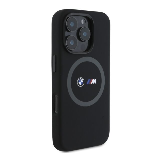 Husa premium pentru  iPhone 16 Pro compatibila MagSafe BMW Signature - Negru