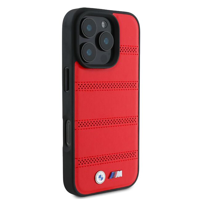 Husa premium pentru  iPhone 16 Pro compatibila MagSafe BMW Signature - Rosu