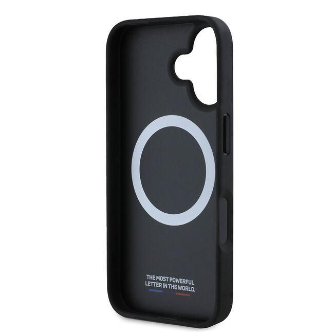 Husa premium pentru  iPhone 16 compatibila MagSafe BMW Signature - Negru denim