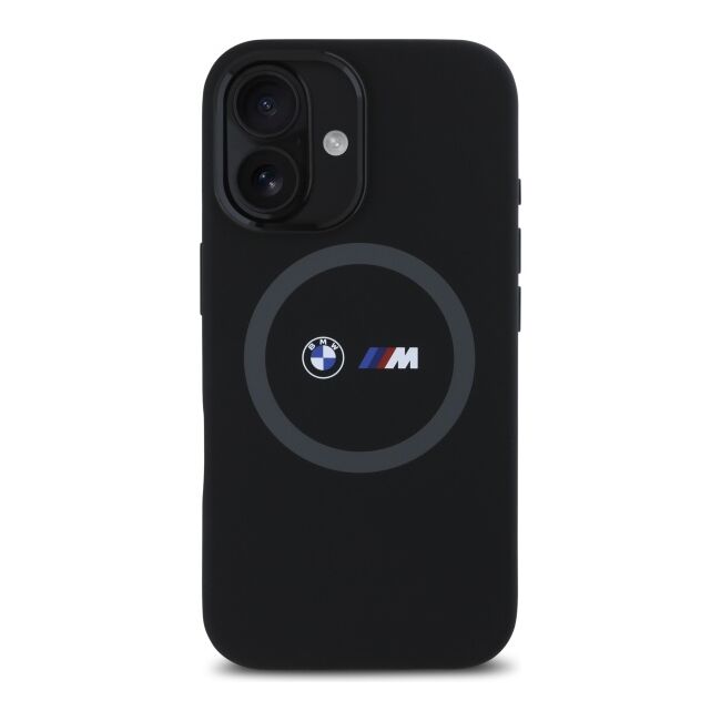 Husa premium pentru  iPhone 16 compatibila MagSafe BMW Signature - Negru