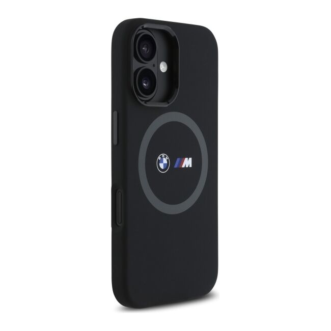 Husa premium pentru  iPhone 16 compatibila MagSafe BMW Signature - Negru