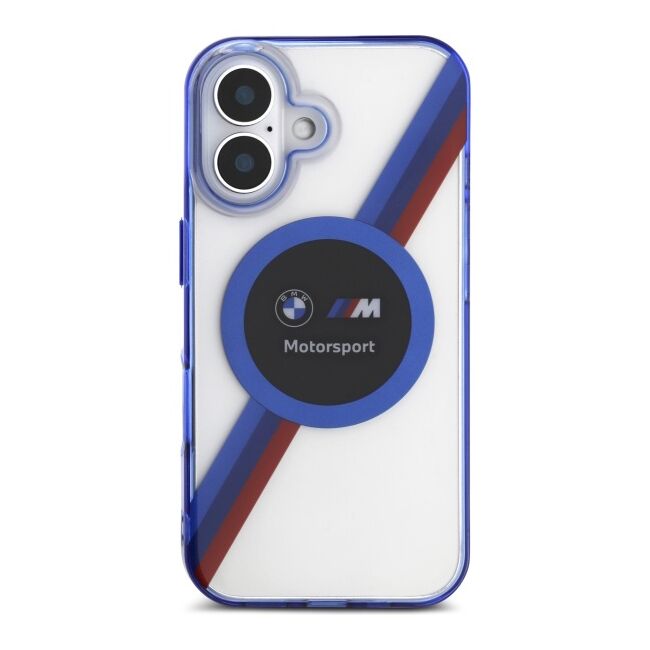 Husa premium pentru  iPhone 16 compatibila MagSafe BMW Signature - Transparent