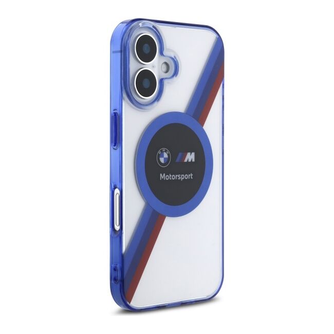 Husa premium pentru  iPhone 16 compatibila MagSafe BMW Signature - Transparent