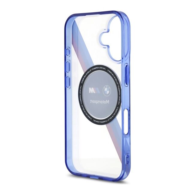 Husa premium pentru  iPhone 16 compatibila MagSafe BMW Signature - Transparent