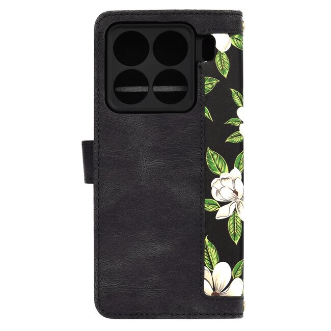 Husa tip carte pentru  Xiaomi 15 Pro, functie stand si port carduri, Negru
