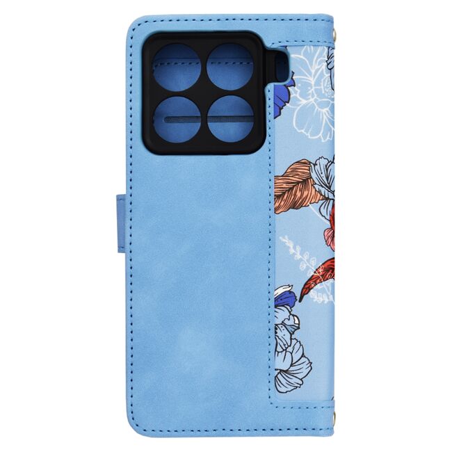 Husa tip carte pentru  Xiaomi 15 Pro, functie stand si port carduri, Albastru