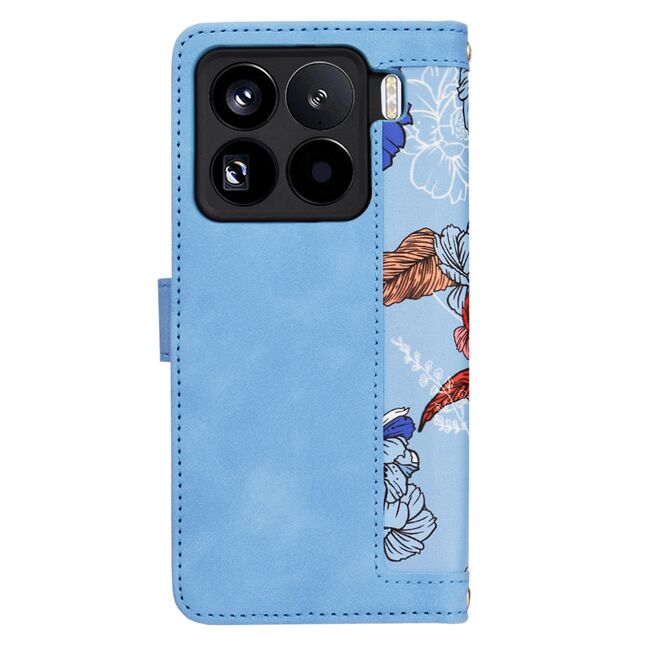 Husa tip carte pentru  Xiaomi 15 Pro, functie stand si port carduri, Albastru