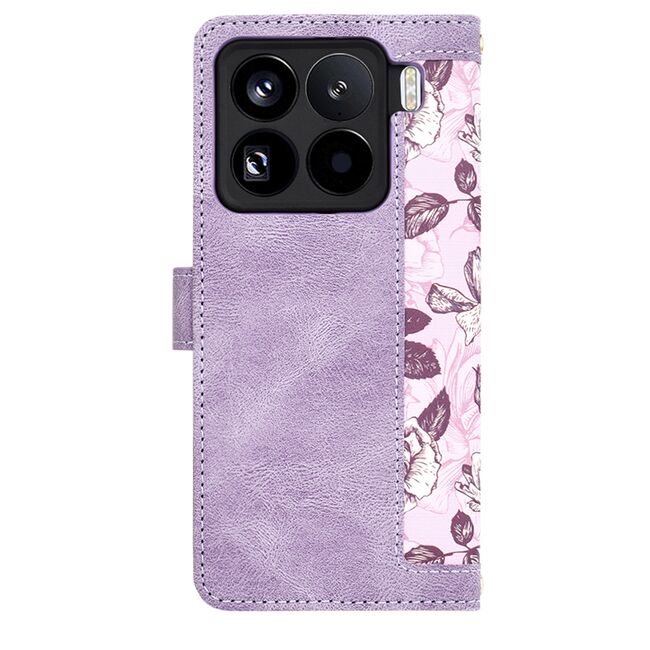 Husa tip carte pentru  Xiaomi 15 Pro, functie stand si port carduri, Mov