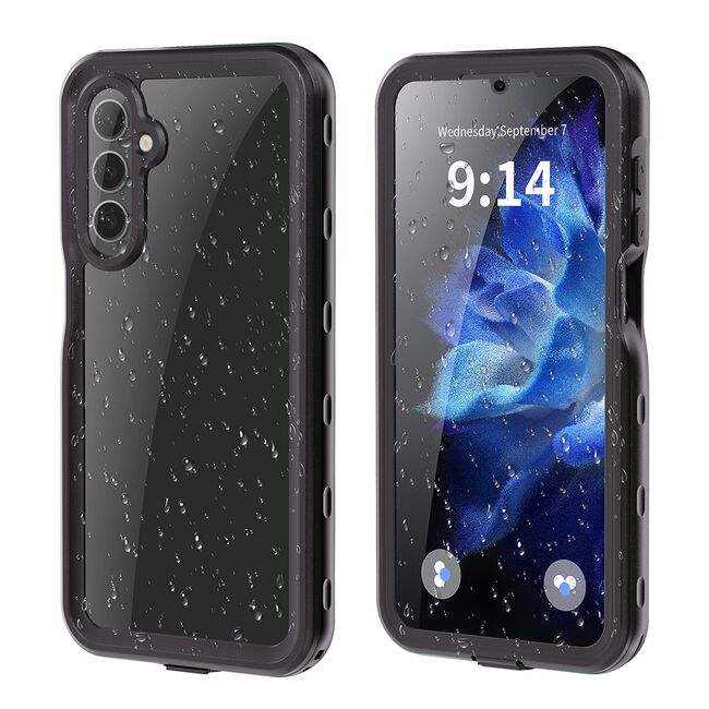 Pachet 360: Husa cu folie integrata pentru  Samsung Galaxy A16 ShockProof Dust-Water Proof Full Body, negru - transparent