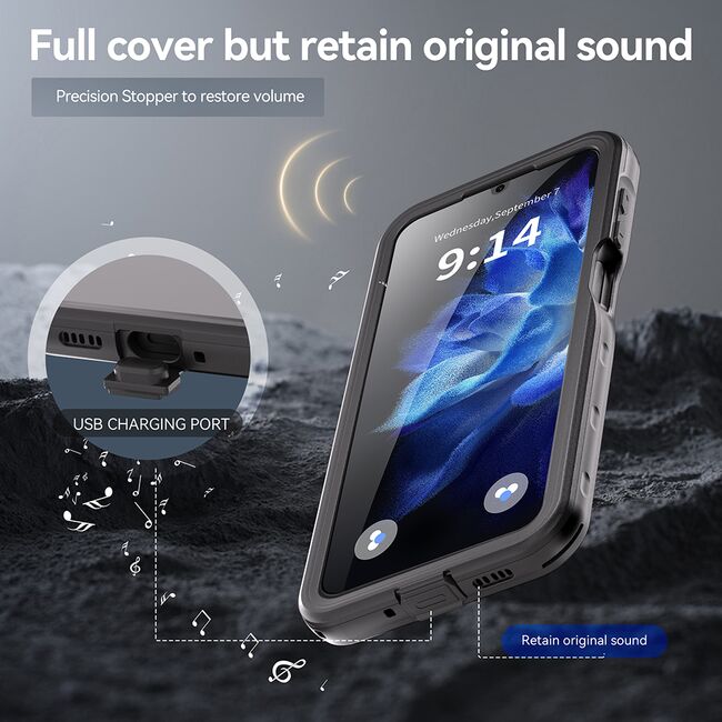 Pachet 360: Husa cu folie integrata pentru  Samsung Galaxy A16 ShockProof Dust-Water Proof Full Body, negru - transparent
