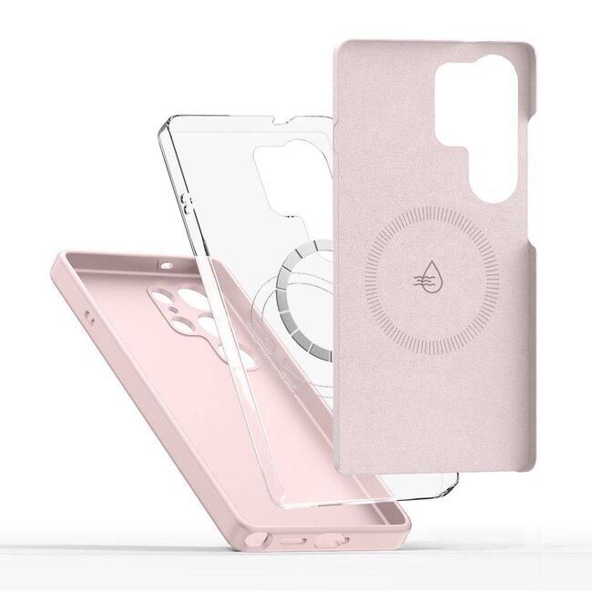 Husa pentru Samsung Galaxy S25 Ultra compatibila MagSafe Liquid Silicone - roz