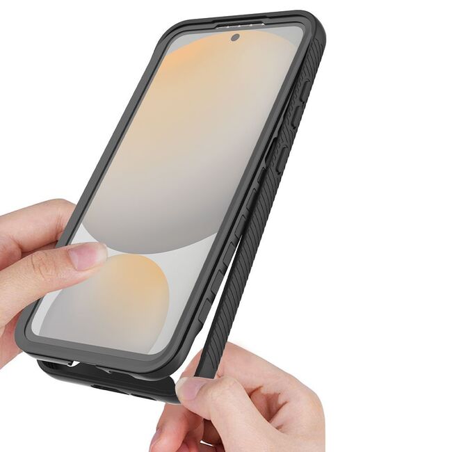 Pachet 360: Husa cu folie integrata pentru Samsung Galaxy S25 compatibila MagSafe fata-spate Defense360 - negru