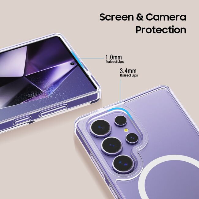 Huse pentru Samsung Galaxy S25 Ultra cu MagSafe Crystal Clear Back Series - ice