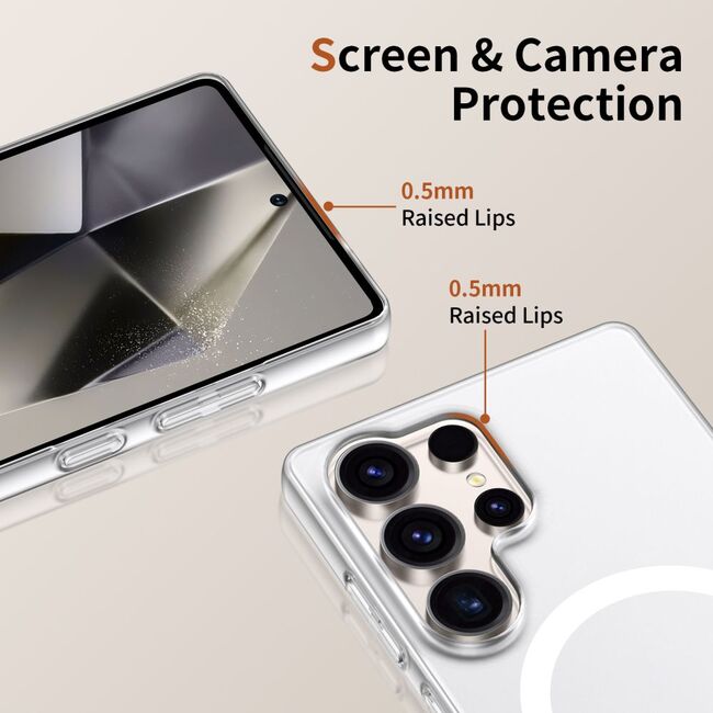 Husa pentru Samsung Galaxy S25 Ultra compatibila MagSafe Ultra-slim, Ghost Series, frosted - ice