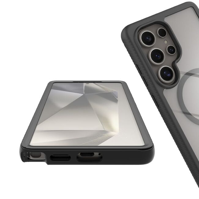 Pachet 360: Husa cu folie integrata pentru Samsung Galaxy S25 Ultra compatibila MagSafe fata-spate Defense360 - negru