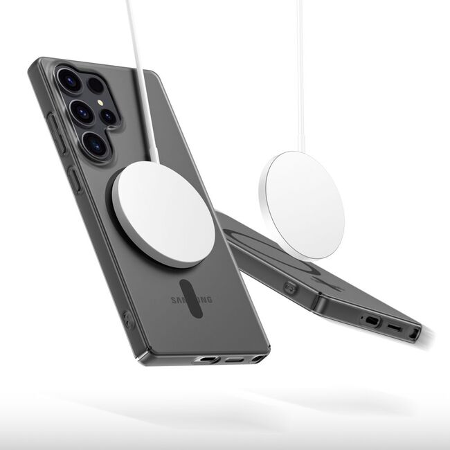 Husa pentru Samsung Galaxy S25 Ultra compatibila MagSafe Ultra-slim, Ghost Series, frosted - negru