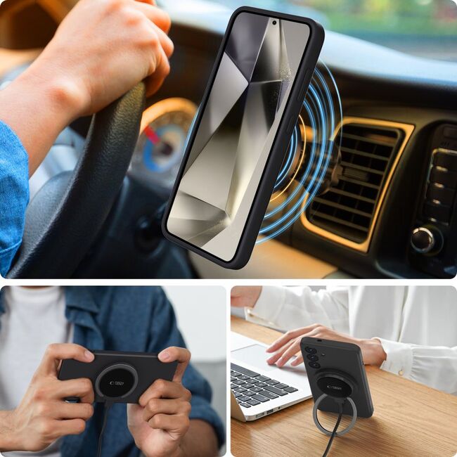 Husa pentru Samsung Galaxy S25 compatibila MagSafe Liquid Silicone - negru