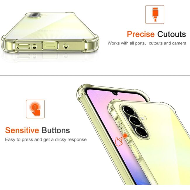 Husa pentru  Samsung Galaxy A26 Slim Anti-Shock 1.5mm reinforced 4 corners, Transparent
