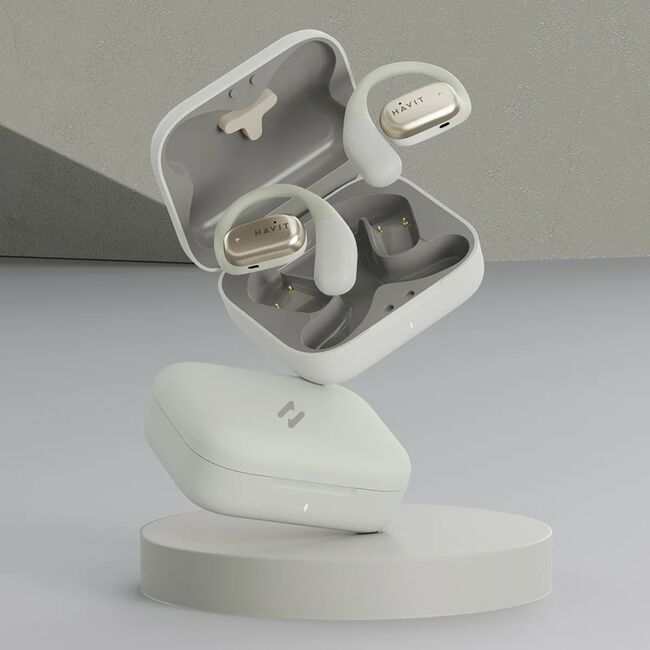 Casti True Wireless Bluetooth cu microfon Havit OWS902, gri