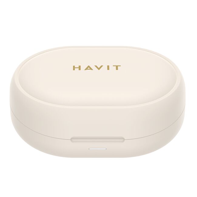Casti Bluetooth TWS Noise Canceliing Havit TW950, bej/roz