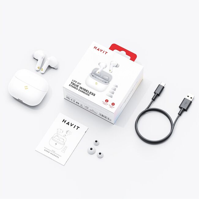 Casti in-ear TWS Bluetooth 5.4, ENC Havit TW982, verde