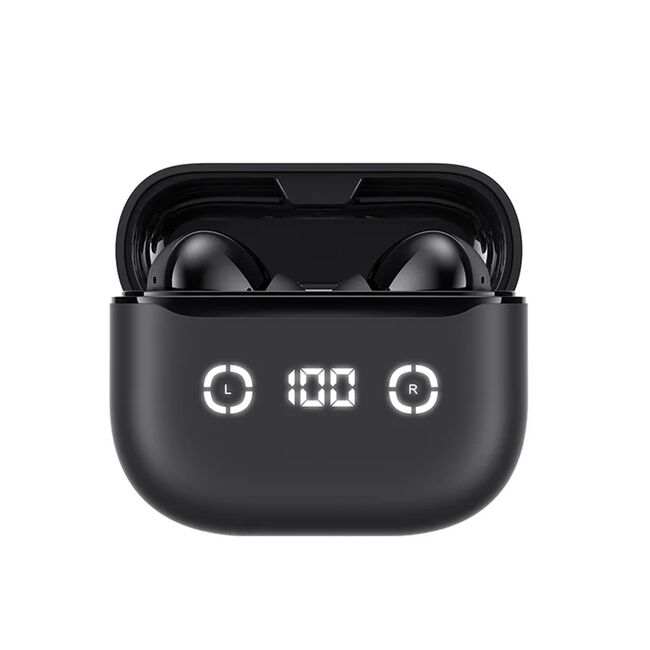 Casti wireless Bluetooth cu afisaj digital Havit TW984, negru