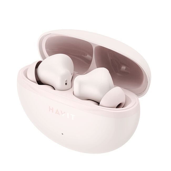 Casti Bluetooth cu microfon, TWS earbuds Havit TW986, roz