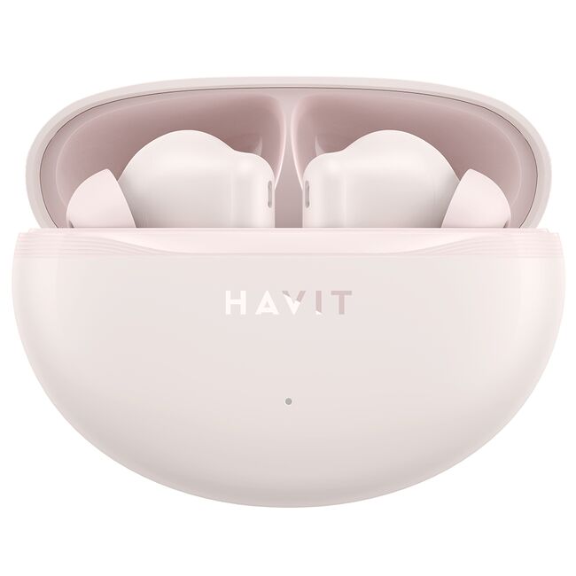 Casti Bluetooth cu microfon, TWS earbuds Havit TW986, roz