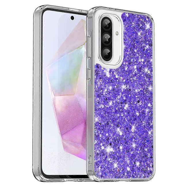 Husa pentru  Samsung Galaxy A36 cu sclipici Liquid Crystal Glitter, Mov