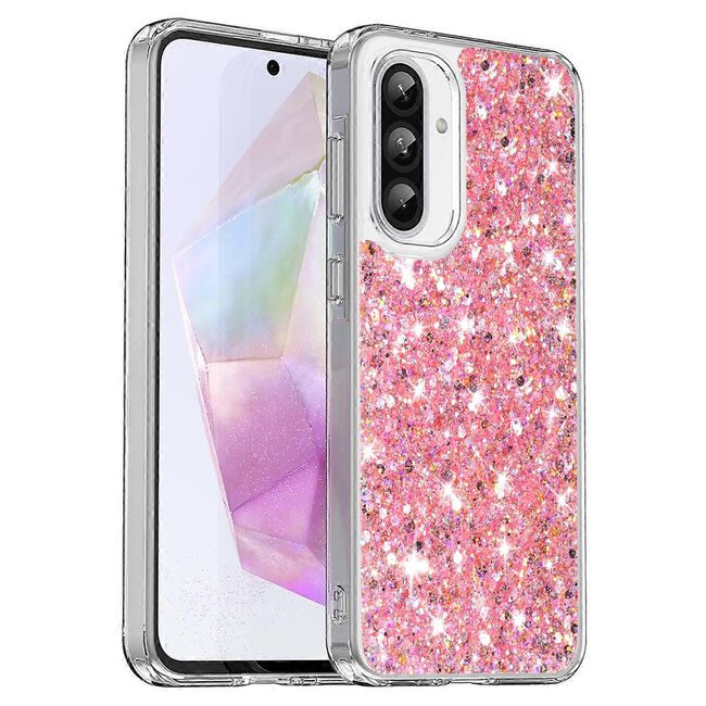 Husa pentru  Samsung Galaxy A36 cu sclipici Liquid Crystal Glitter, Roz