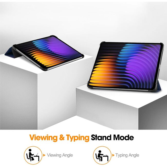 Husa pentru  Xiaomi Pad 7 / 7 Pro tip stand functie sleep/wake-up, protectie 360 - Albastru