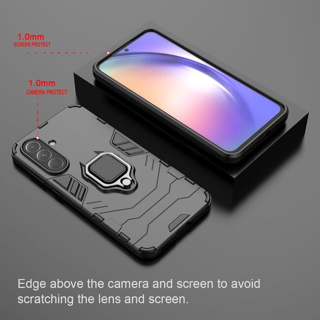 Husa pentru  Samsung Galaxy A36 cu inel Ring Armor Kickstand Tough, Negru