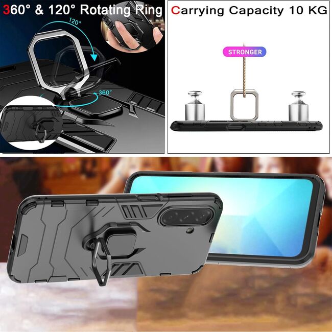 Husa pentru  Samsung Galaxy A26 cu inel Ring Armor Kickstand Tough, Negru