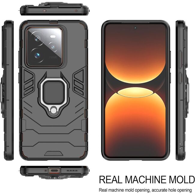 Husa pentru  Realme GT 7 Pro cu inel Ring Armor Kickstand Tough, Negru