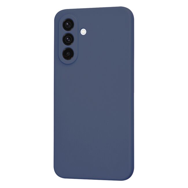 Husa pentru  Samsung Galaxy A36 Liquid Silicone, subțire, captusita cu microfibra, anti amprentă, protectie cameră foto, Albastru