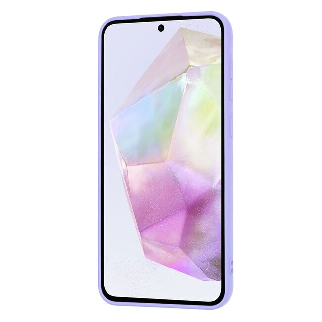 Husa pentru  Samsung Galaxy A36 Liquid Silicone, subțire, captusita cu microfibra, anti amprentă, protectie cameră foto, Mov
