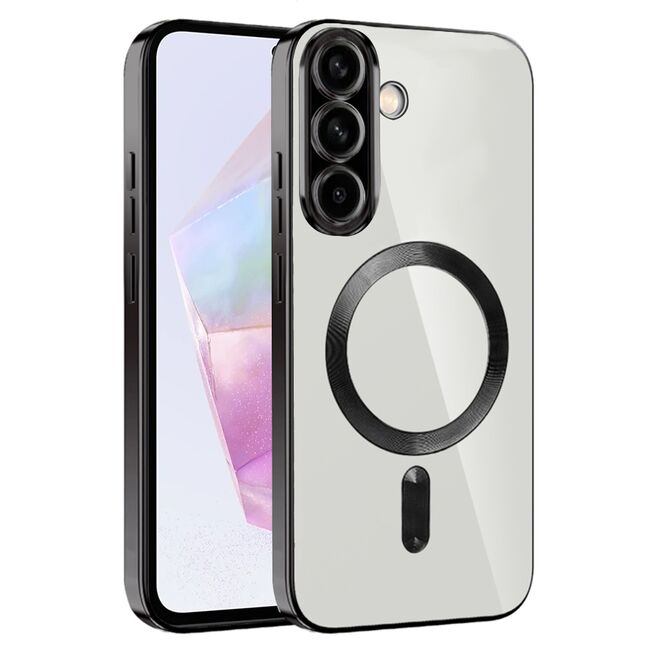 Husa pentru  Samsung Galaxy A36 cu MagSafe si protectie pentru lentile anti-shock 1.5 mm transparent - Negru